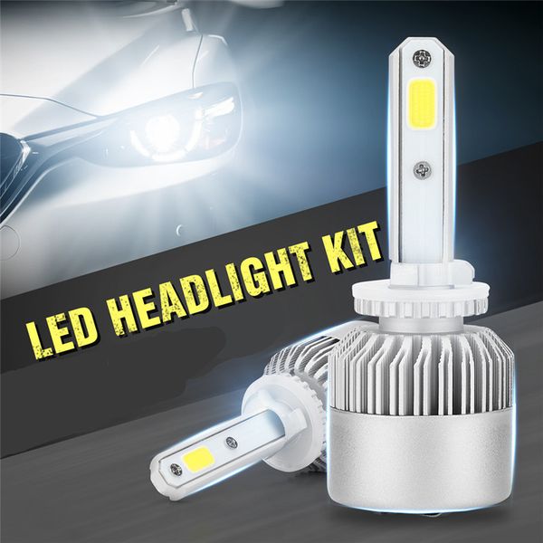 

led s2 h4 h7 h1 cob led headlight bulbs h11 h13 12v 9005 9006 h3 9004 9007 72w 8000lm car high/light beam fog lamp 6500k