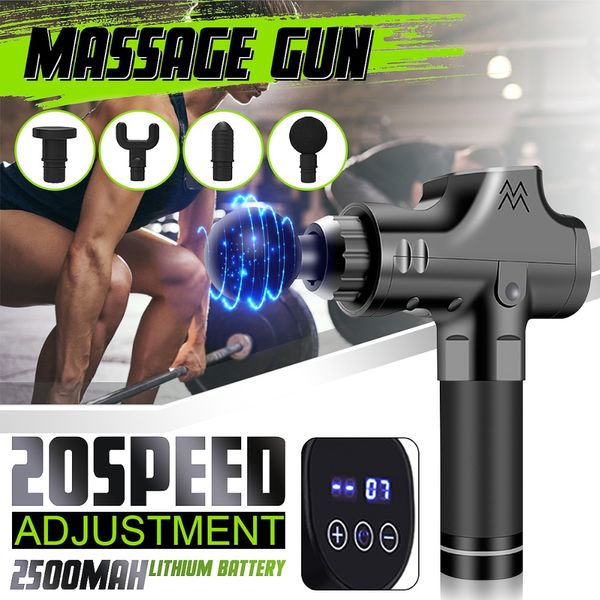 

20files lcd electronic therapy muscle massage gun high frequency vibration massage theragun body relaxation pain relief massager