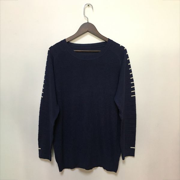 

2018 new casual long-sleeved pullover patchwork quality knitted sweater, White;black