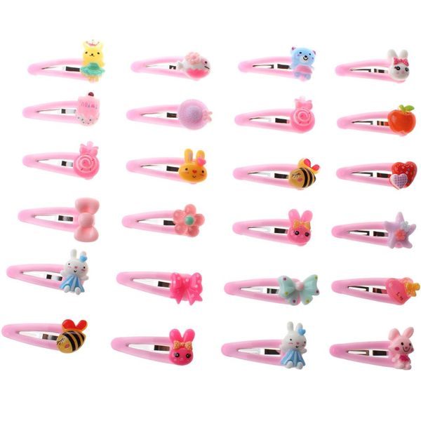 

baby cartoon hairpins bb hair clips barrettes mixed styles, Slivery;white