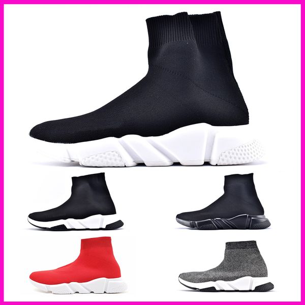 

buy brand luxury designer sneakers women men paris speed trainer black red triple fashion sock boots shoes high quality