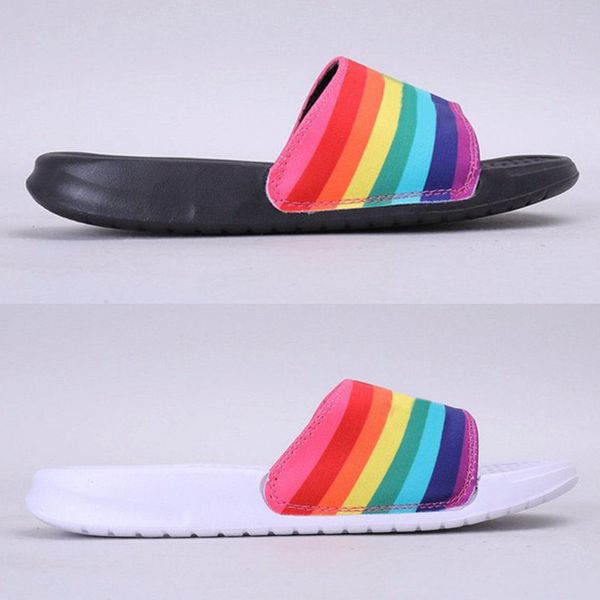 

2020 new benassi jdi betrue slides rainbow multi-color men women be true black white home casual shoes size 36-45