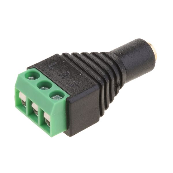 

3.5mm (1/8inches) stereo audio female to av 3-screw terminal female connector