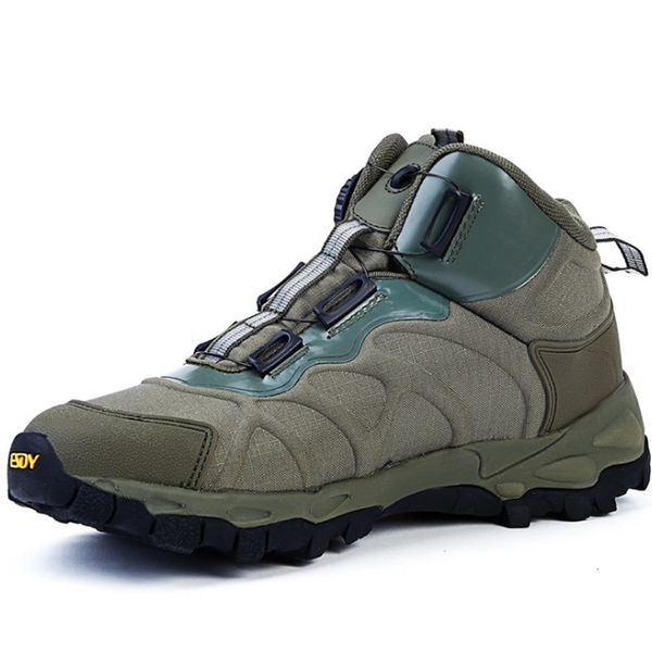 Boussac Combate Botas Boa Lace Sistema Homens Resistente Resistente Respirável Ao Ar Livre Caminhadas Sapatas Selvagem Caça Segurança Homens Sapatos