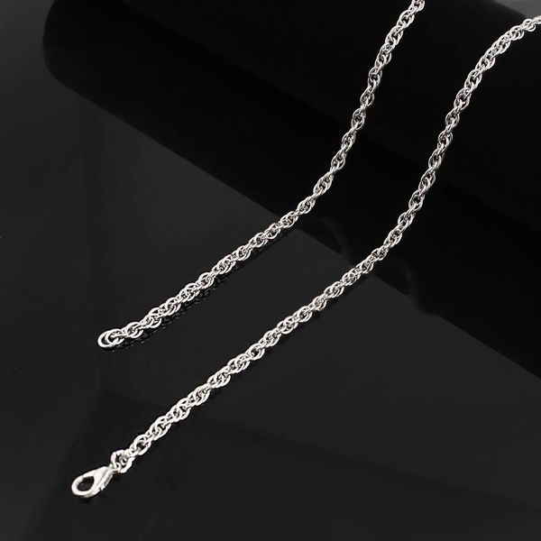 

5pcs/lot stainless steel chain boys girls stainless steel twisted chain necklace jewelry fashion for pendant kb3331, Silver