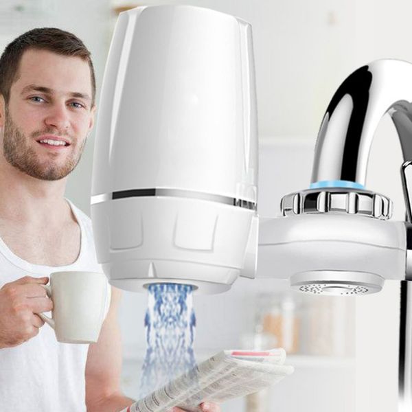 

home faucet filter splash proof tap nozzle water purifier stone magnetized water filter kitchen tool