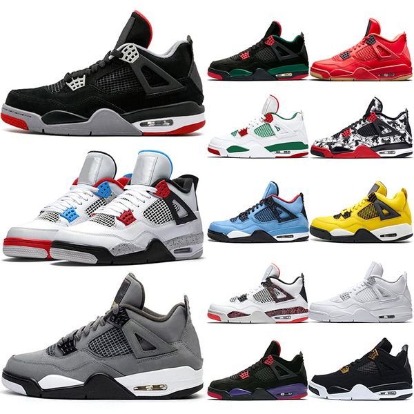 

4 men basketball shoes 4s cool grey og bred for 2019 white cement mens designer trainer sport sneaker size 41-47