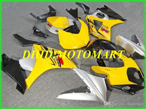 Enjeksiyon kalıp set SUZUKI GSXR1000 K7 07 08 GSXR 1000 2007 2008 ABS Sarı gümüş grenaj + hediyeler SBC02 için kiti Fairing