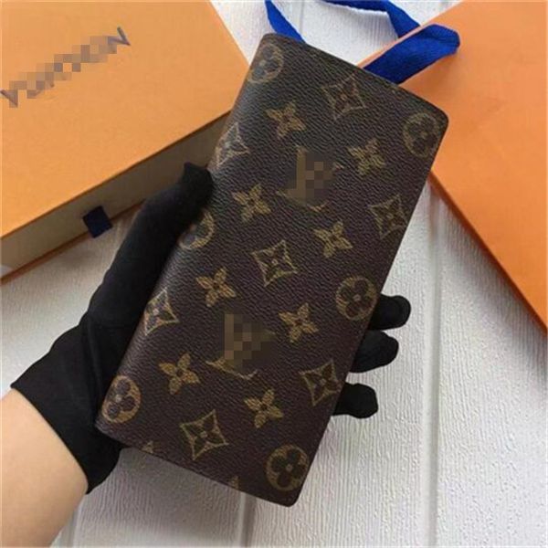 

2020 fashion louÃ¬s vuÃ¬ttÃµn designer clutch genuine leather wallet with box, Red;black