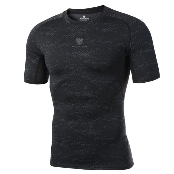 

2018 new men short sleeve men's sport running shirt quick dry basketball soccer training t shirt men gym clothing sportswear, Black;blue