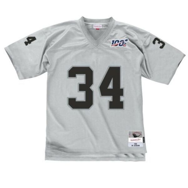 

bo jackson mitchell & ness platinum 100 retired jersey, Gray
