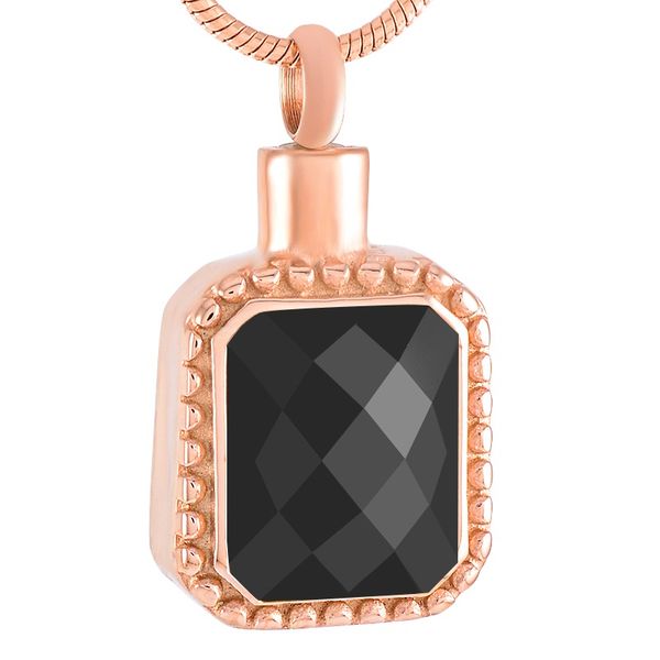 

ijd9415 rose gold square stainless steel cremation memorial pendant for ashes urn box keepsake souvenir necklace jewelry, Silver