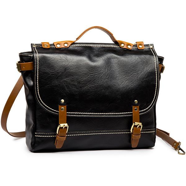 

2020 men's bag vintage briefcase lapbag tote office portable lapshoulder business handbag casual mrn's messenger