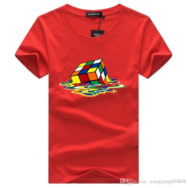 

2018 sheldon cooper fusion rubik cube t shirt white men tshirt homme casual plus size the big bang theory geek t-shirt, White;black