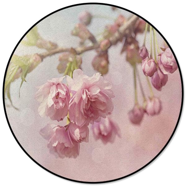 

cherry blossoms pattern rugs and carpets for home living room round rug for children rooms non-slip