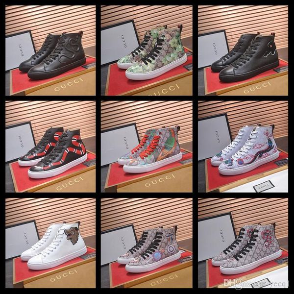 

18ss designers mens womens leather suede high spike sneakers casual glittered shoes party luxury shoes men girls big size 38-45 madad, Black