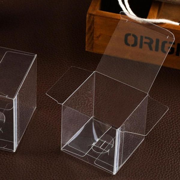 

1pcs transparent pvc chocolate bags boxes clear gift square event candy party wedding decoration favor box y9d3