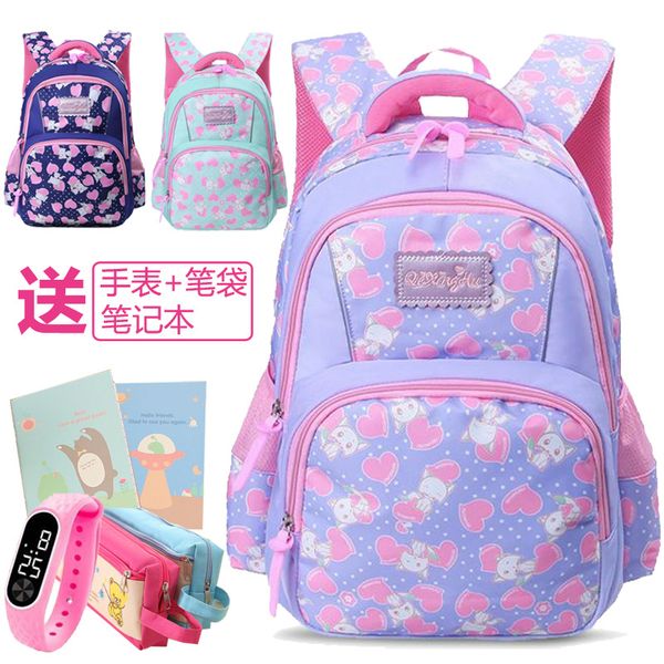 

girl's schoolbag for elementary school students 4-6 grade girl's protection spine primary school 1-3 grade girls princess ultra