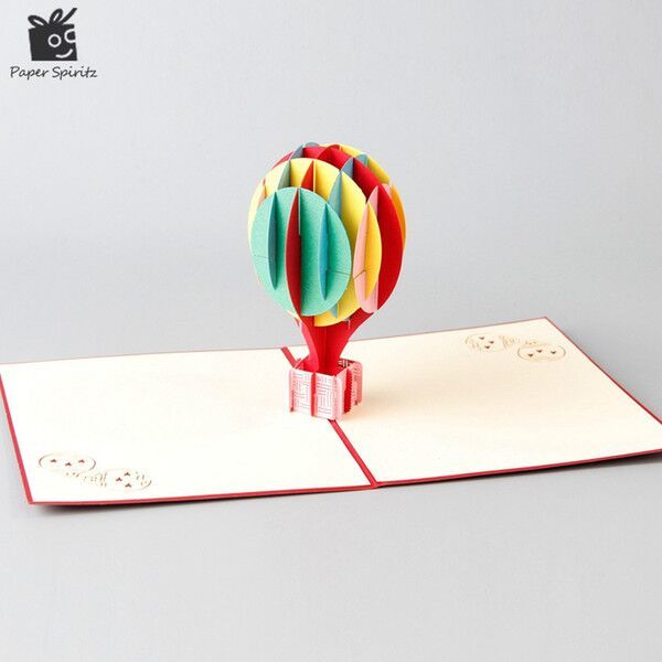 

2020 3d up cards coloured balloon creative gifts postcard birthday valentines day greeting cards for optional