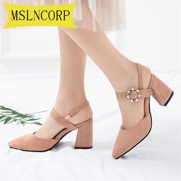 

plus size 34-48 summer heel high heels sandals lady pumps classics slip on shoes women party shoes pink wedding slingbacks, Black