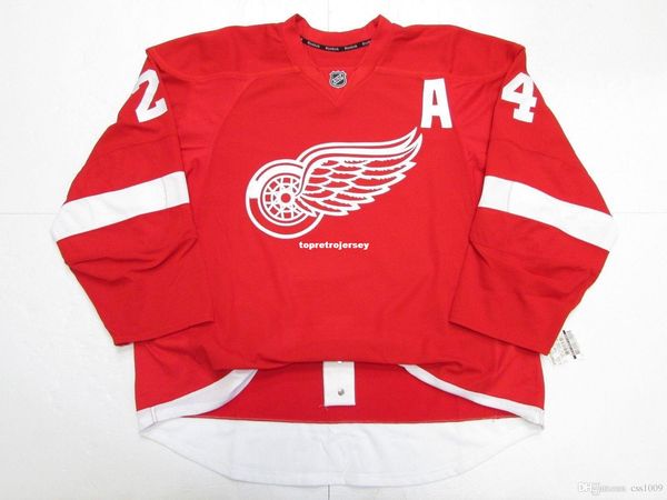 

custom probert #24 detroit red wings home any name / number jersey sz stitch add any number any name mens hockey jersey xs-6xl, Black;red