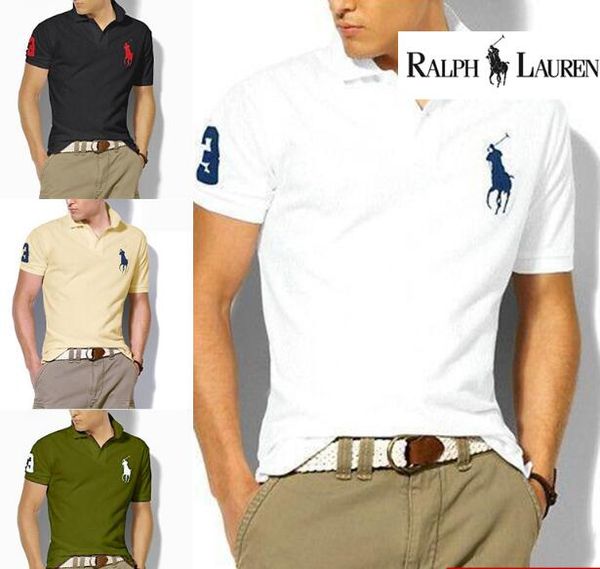 

22 цвета мужской дышащая высокого качества футболка вышитого экипаж шея рубашка поло, короткий рукав, White