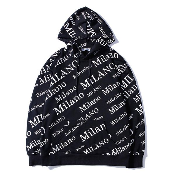 

мужские кофты с капюшоном марка fashion street мужские топы письма повседневная популярные мужские письма топ с капюшоном с длинными рукавам, Black