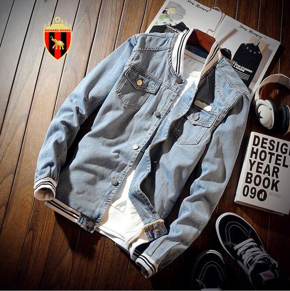

men's jackets spring autumn pilot jacket denim mens casual fashion man bomber baseball men jean, Black;brown
