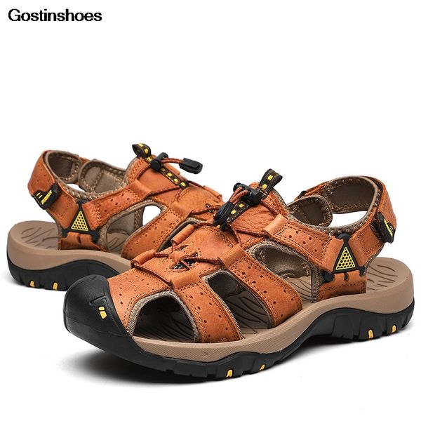 

chaussure homme sandalias hombre cuero hollow out casual shoes thick bottomed sandale homme cuir sandal men, Black