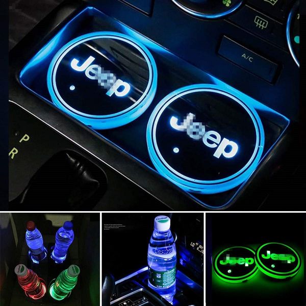 2019 Cup Holder Mats Pads Interior Atmosphere Rgb Lights For Jeep Wrangler Jk Grand Gherokee Compass Patriot Renegade Commander Accessories From