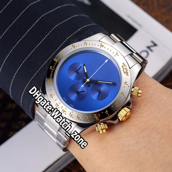 

дешевые новые 116500 116508 miyota кварцевый хронограф мужские часы синий циферблат секундомер браслет из нержавеющей стали мужские часы pur, Slivery;brown