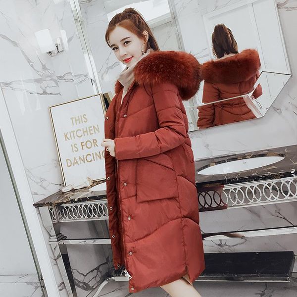 

winter coat women winter jacket 2019 new fur collar cotton suit korean thickening wild student cotton jacket down, Black