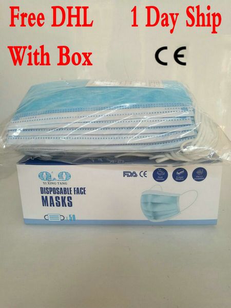 

wholesale disposable face mask 3-layer non-woven satisfy mask maschere mascherine 8210 9501 kn95 ce certificate ppe dhl shipping