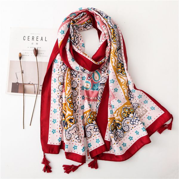 

2019 literature nation wind totems twill cotton printing scarf ma'am sunscreen shawl, Blue;gray