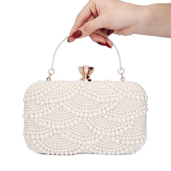 

new women's clutch bag evening bag pearl classic pure hand-beaded evening dress banquet clutch female