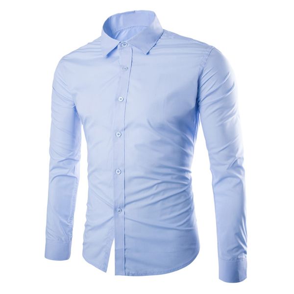 

new spring autumn men shirt long sleeve solid color easy-care anti crease man casual shirts -3xl yaa99, White;black