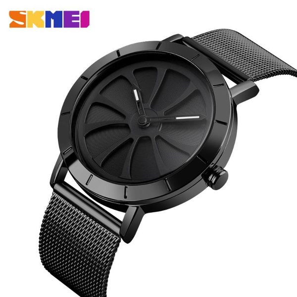 

skmei fashion quartz watch men stylist personality design simple stainless steel band 3bar waterproof luminous montre homme 9204, Slivery;brown