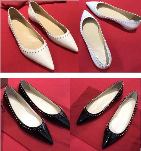 

лето [с коробкой] черная белая кожа flat сандалии свадебные pumps flat top дизайнер red bottom sneaker red bottom oxford luxury 35-42, Black