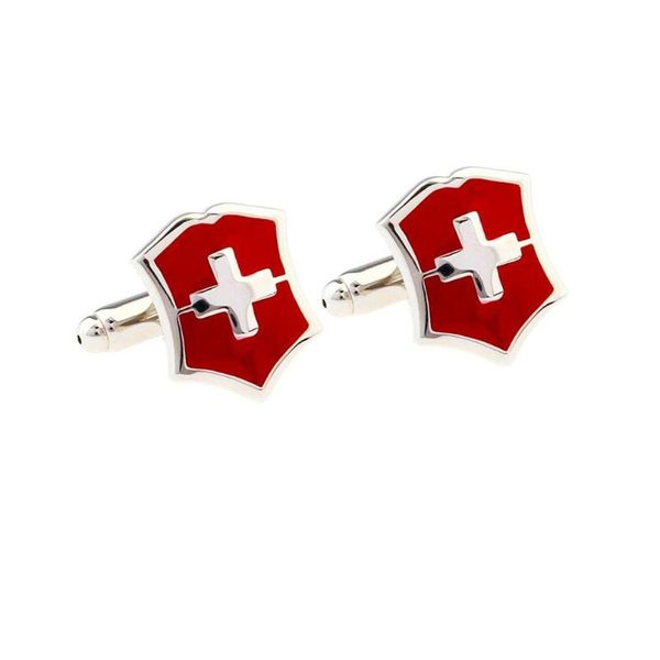 

f5430 red flag cross cufflink простой стиль рубашки запонки рубашка манжета кнопка манжета ссылки лучшие подарки дизайн, Silver;golden