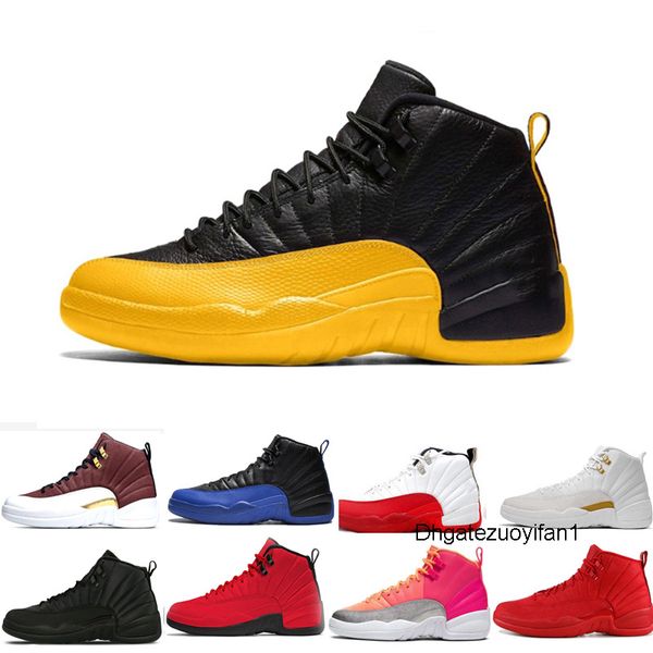 

basketball shoes winterized wntr gym red flu game royal ball punch university gold blue 12 12s white taxi men sports sneakers 7-13