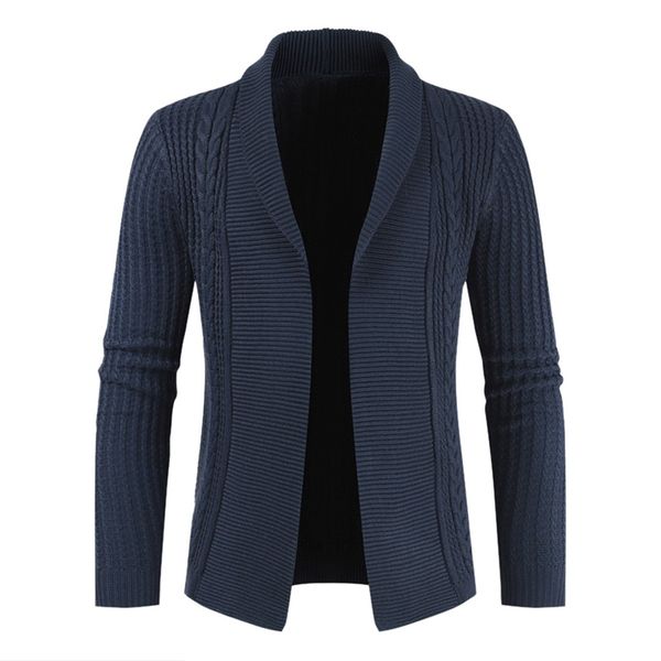 

2020 men turn down collar button up cardigan spring autumn casual knitted sweaters solid male outwear sweatercoat eusize, White;black