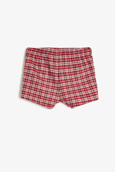 

coton kids red plaids sort skirt, White;black