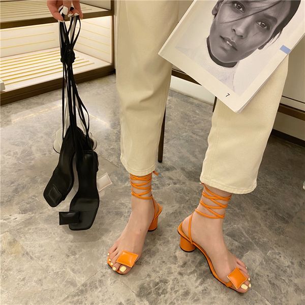 

female sandal cross-shoes outside sandals strappy heels 2020 summer black shoes for women flip flops platform ladies lace up