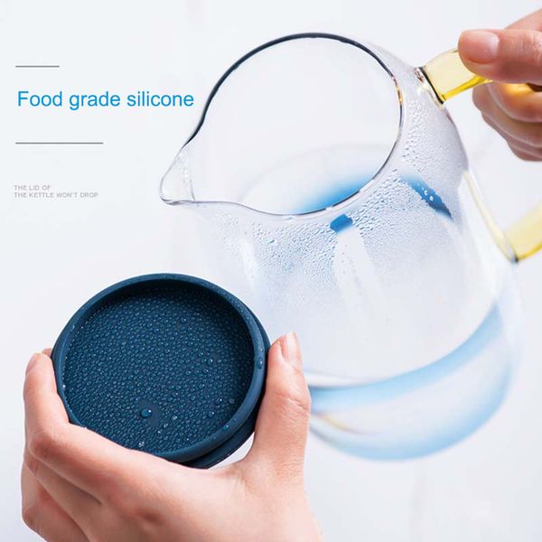 

gradient color marble cold water glass bottle high temperature resistant glass jar jug kettle oct998