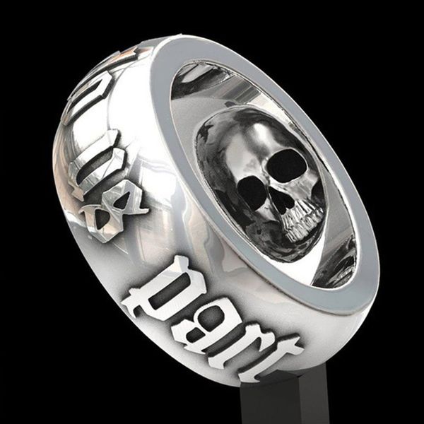 

punk style skull men ring selling silver color hip hop party jewelry gifts for friend bague homme ring size 7 8 9 10 11, Slivery;golden