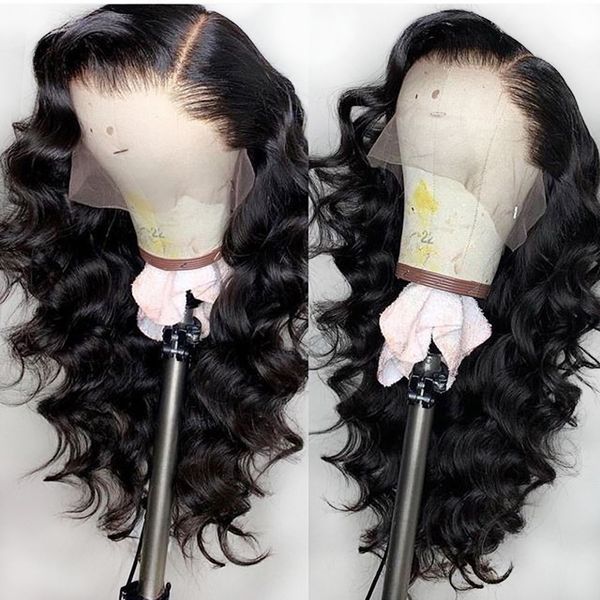 

silk base full lace human hair wigs loose wave silk full lace wigs brazilian hair lace wig with baby hair bleached knots, Black;brown