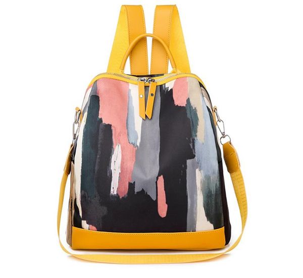 

2020 new women's canvas candy color backpack youth waterproof schoolbag girl lapbackpack patchwork
