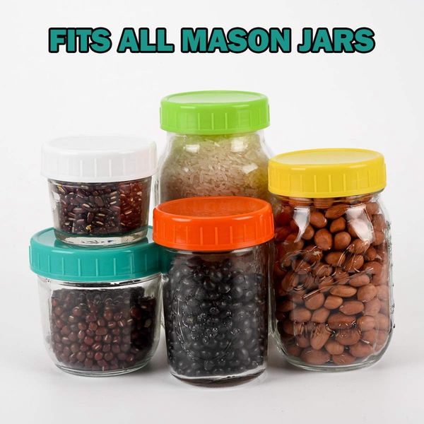 

цветная пластиковая крышка от mason jar для шарика с регулярным ртом широкий рот bpa пластиковые пробки для хранения продуктов питания для m