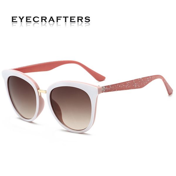 

eyecrafters 2020 new brand sunglasses women vintage gradient glasses cat eye fashion female ladies eyewear uv400, White;black