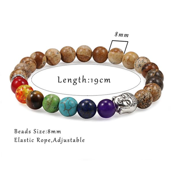 

7 chakra bracelet men black pine healing balance beads reiki buddha prayer meditation natural stone yoga bracelets for women